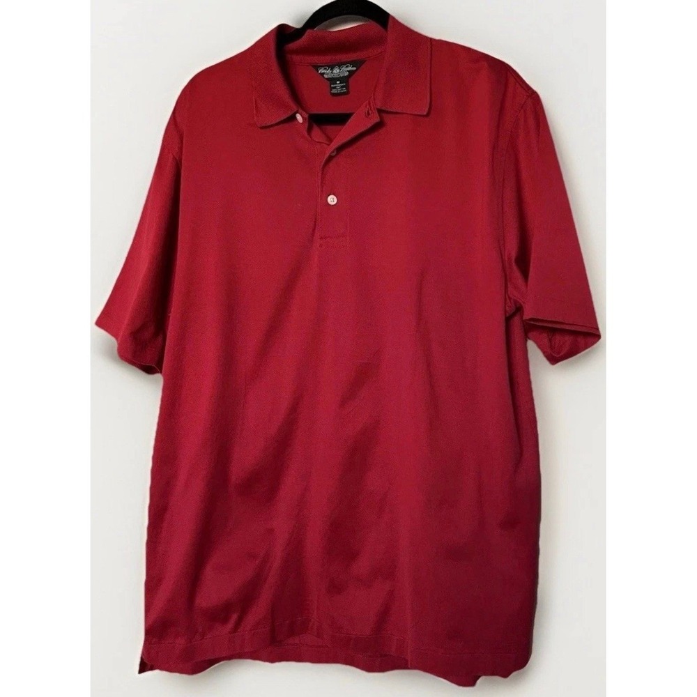 Brooks Brothers Mens Medium Red Cotton Polo Shirt Country Club